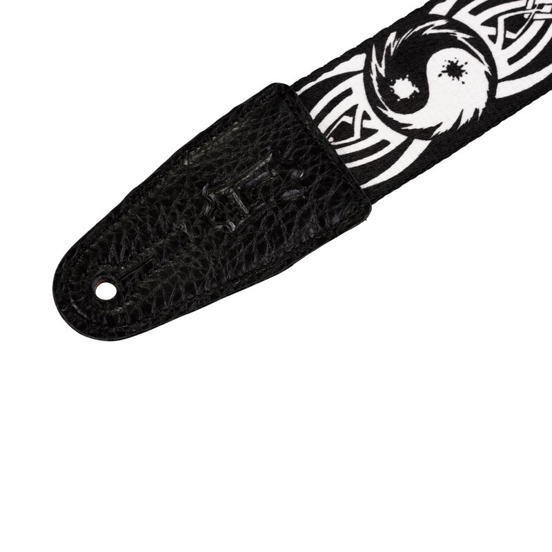 Levy's Leathers 2" Polyester Guitar Strap with Printed Design, Garment Leather Ends and Tri-glide Adjustment; Yin and Yang Motiff (MP-15) - Image 2